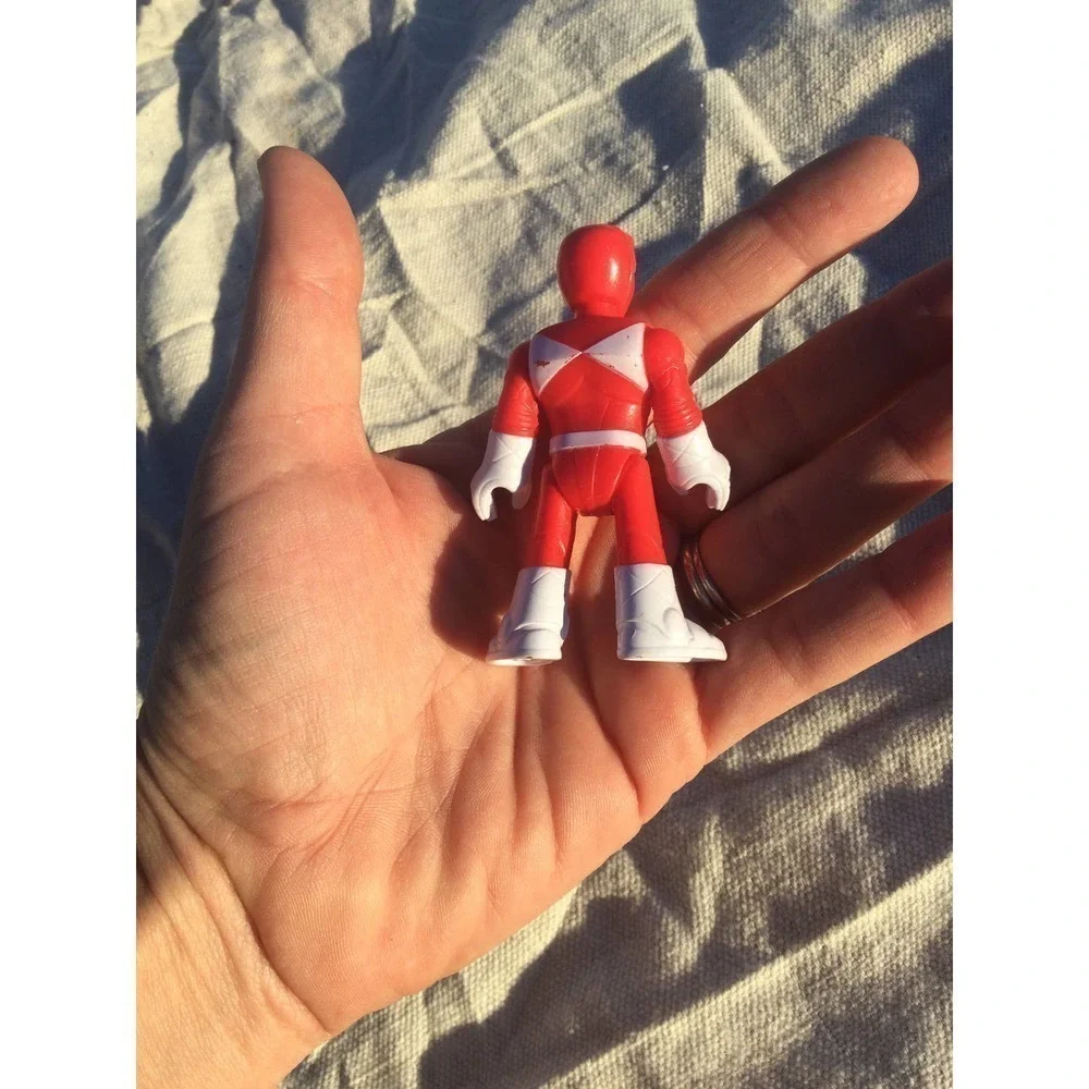 Power ranger figurine red 3” 3 in‎ toy plastic opposable limbs action figure tv